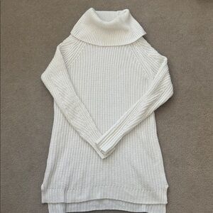 Cowl neck or can be off-the-shoulder ivory sweater